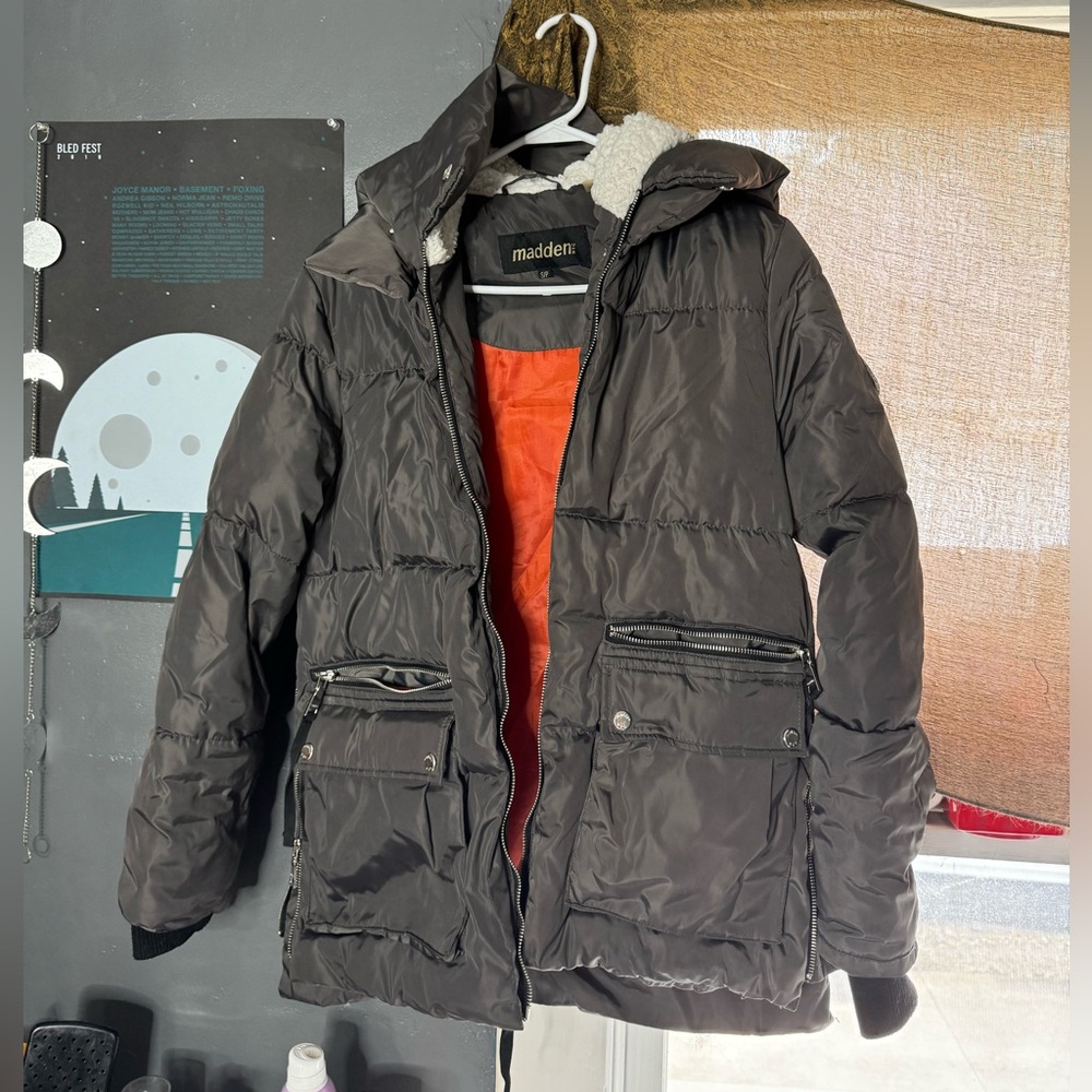 MADDEN Grey & Orange puffer jacket